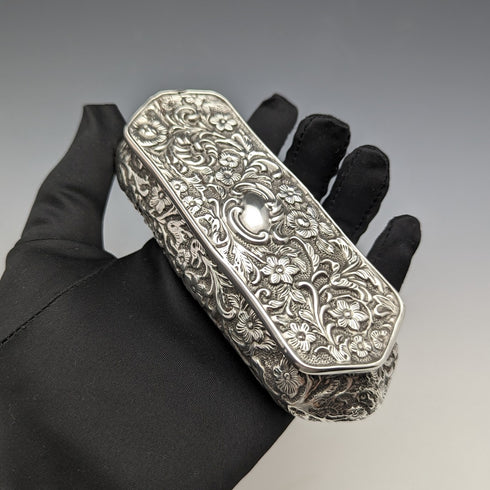 1904 British antique sterling silver trinket box 82g